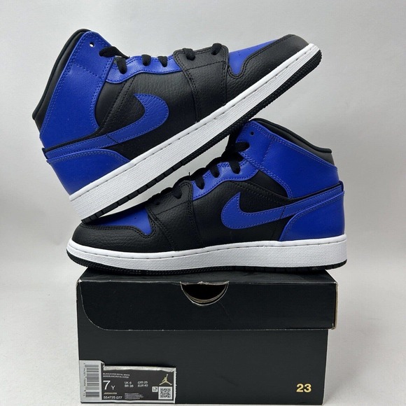 Nike Shoes Air Jordan 1 Mid Retro GS “Hyper Royal” 2023 - Picture 3 of 5